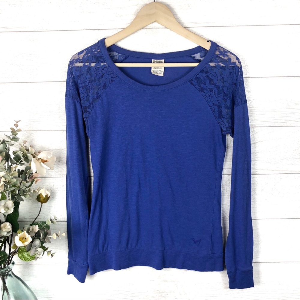 PINK VICTORIA'S SECRET Blue Long Sleeved Shirt